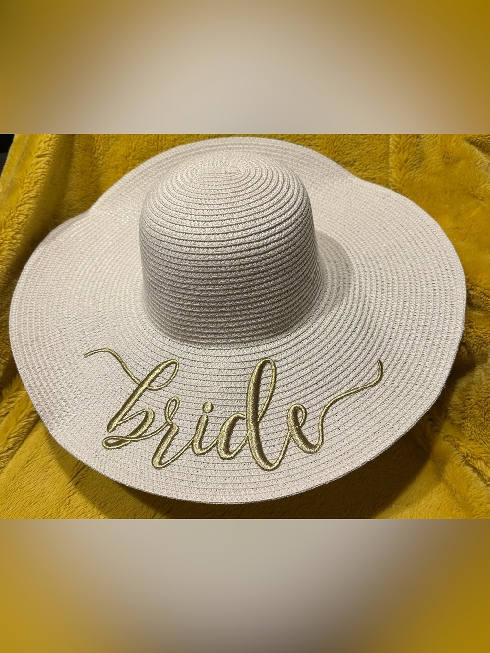 Chic Soul Women's BRIDE Weaved Beach Embroidered Floppy Brim Sun Hat Honeymoon
